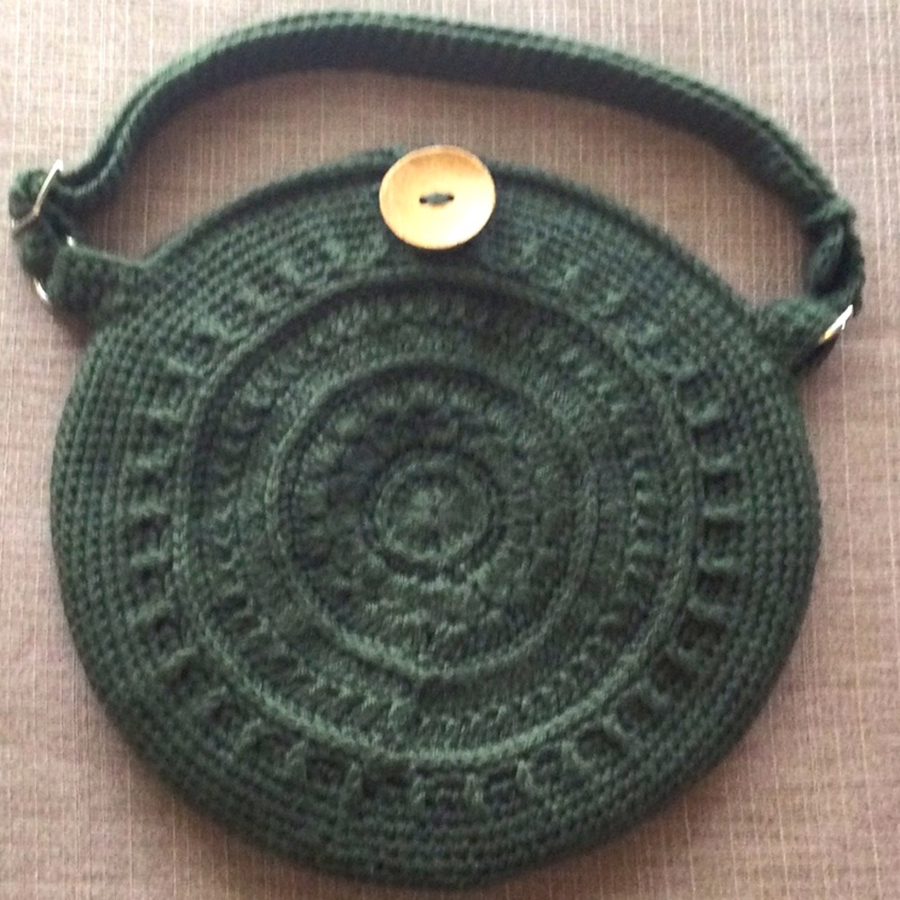 Hand Crocheted Round Crossbody/Shoulder Bag